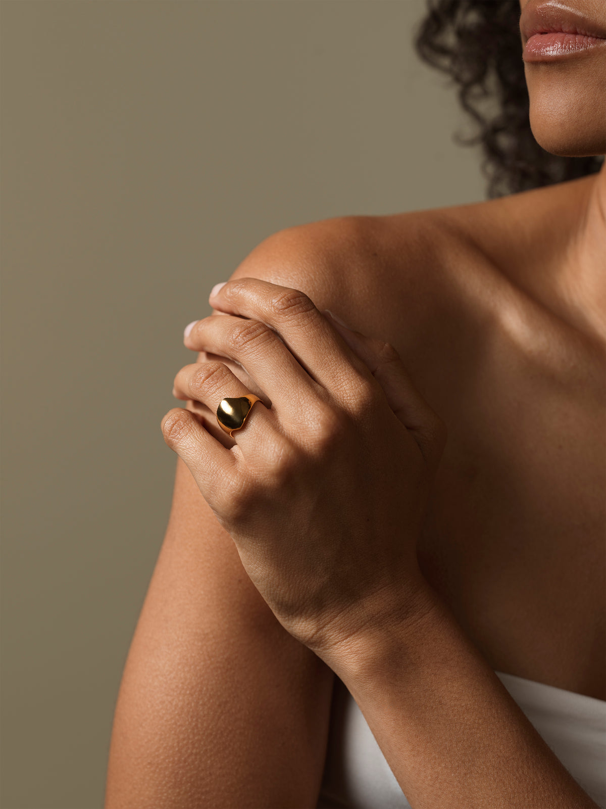 GOCCIA P ring, rose gold plated