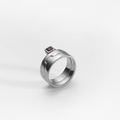 Bague Puzzle, argent, sertie d'un grenat rouge