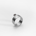 Bague Puzzle, argent, sertie d'un grenat rouge