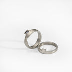 Puzzle Ring, stelring silver brushed-satin