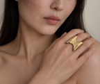Bague Madame Butterfly plaquée or jaune