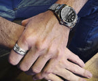 Bague Puzzle, argent brossé et brillant