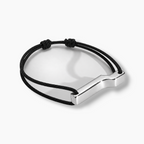 Bracelet Scala BIG, argent brillant, cordon et noeud coulissant.