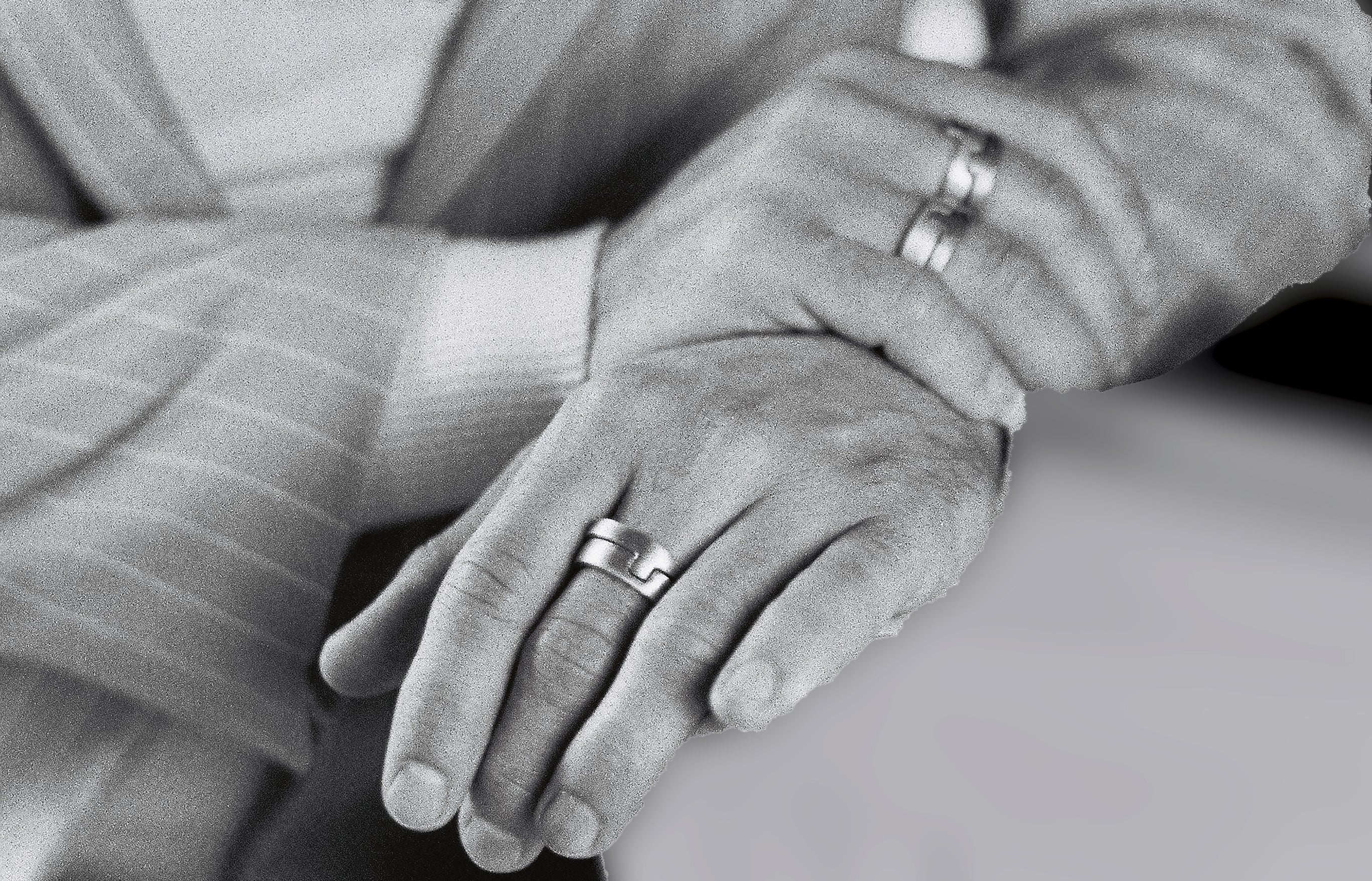 Bague Puzzle, argent, sertie d'une iolite