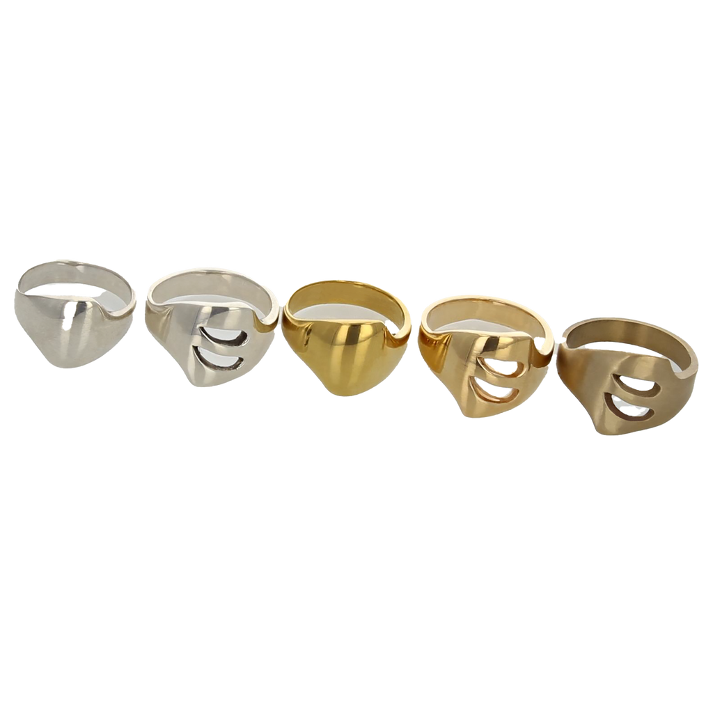 GOCCIA P ring, brushed bronze 