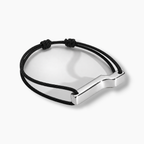 Bracelet Scala, argent massif brillant, cordon et noeud coulissant.