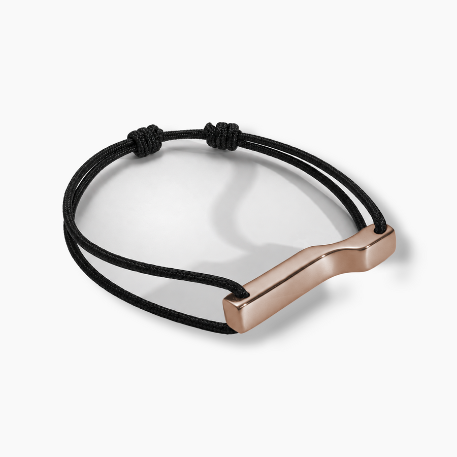 Bracelet Scala, plaqué or rose, cordon et noeud coulissant.
